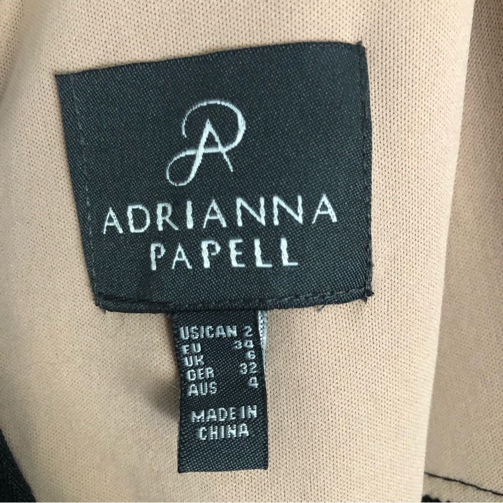 Adrianna Papell Black Lace V-Neck Dress Size 2 - Picture 8 of 11